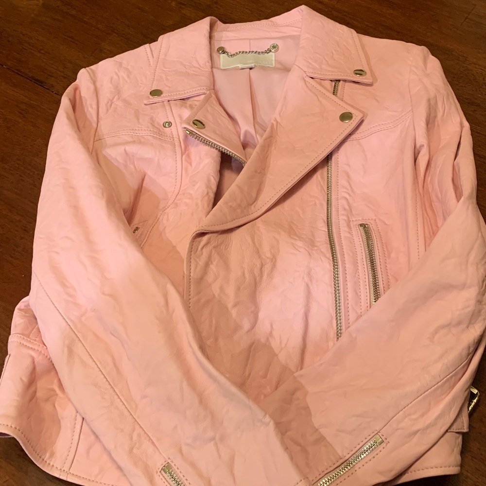 Authentic Michael Kors limited edition collection lamb skinPink Women's Jacket L